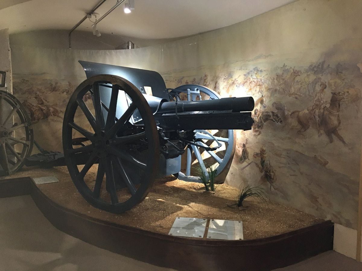 A German gun captured at Huj, on display at the Warwickshire Yeomanry Museum, Warwick. Picture: Warwickshire Yeomanry Museum