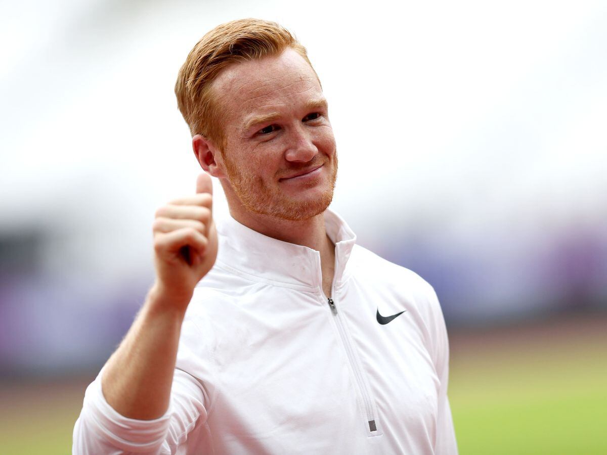 Greg Rutherford gives a thumbs-up
