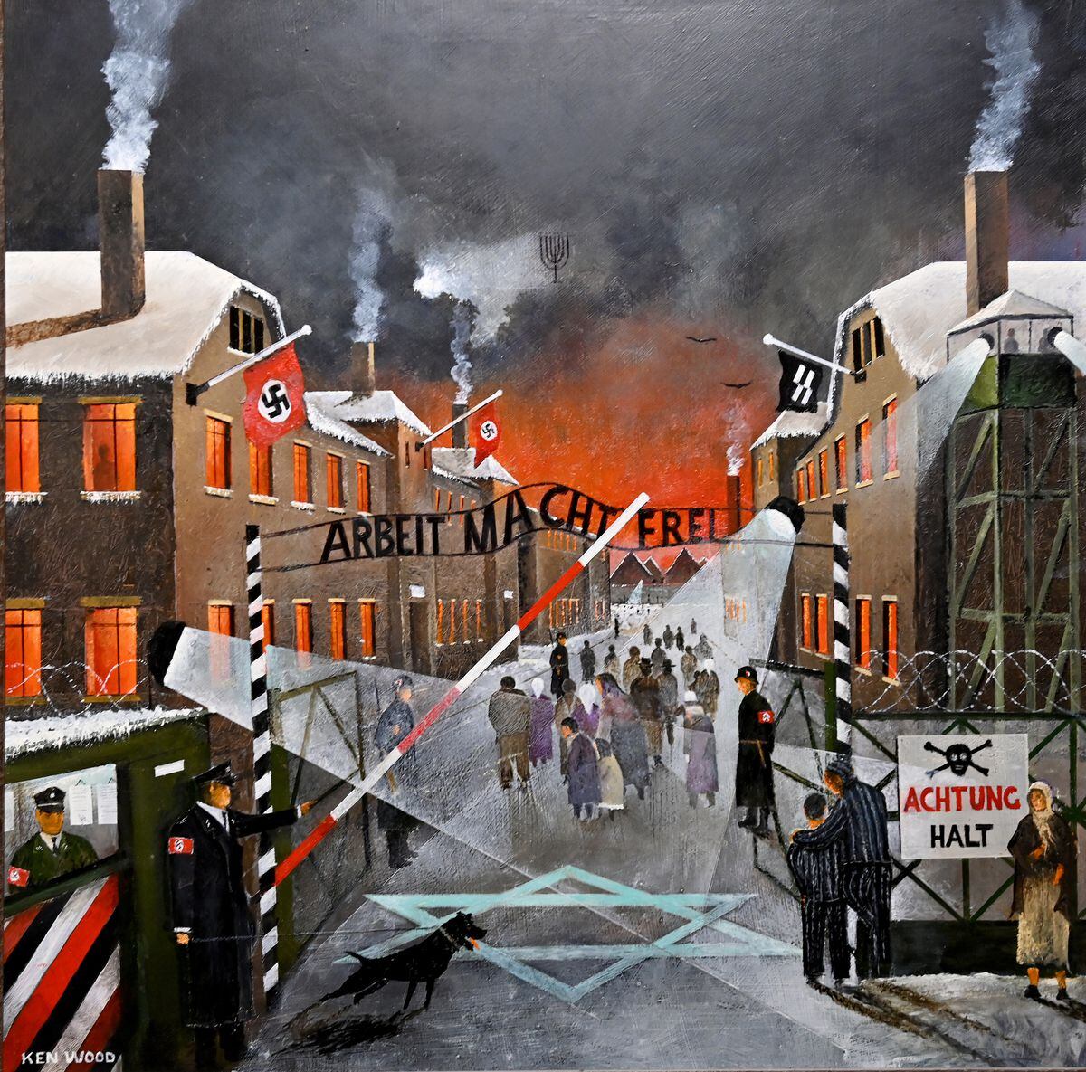 Ken Wood has also painted a concentration camp scene