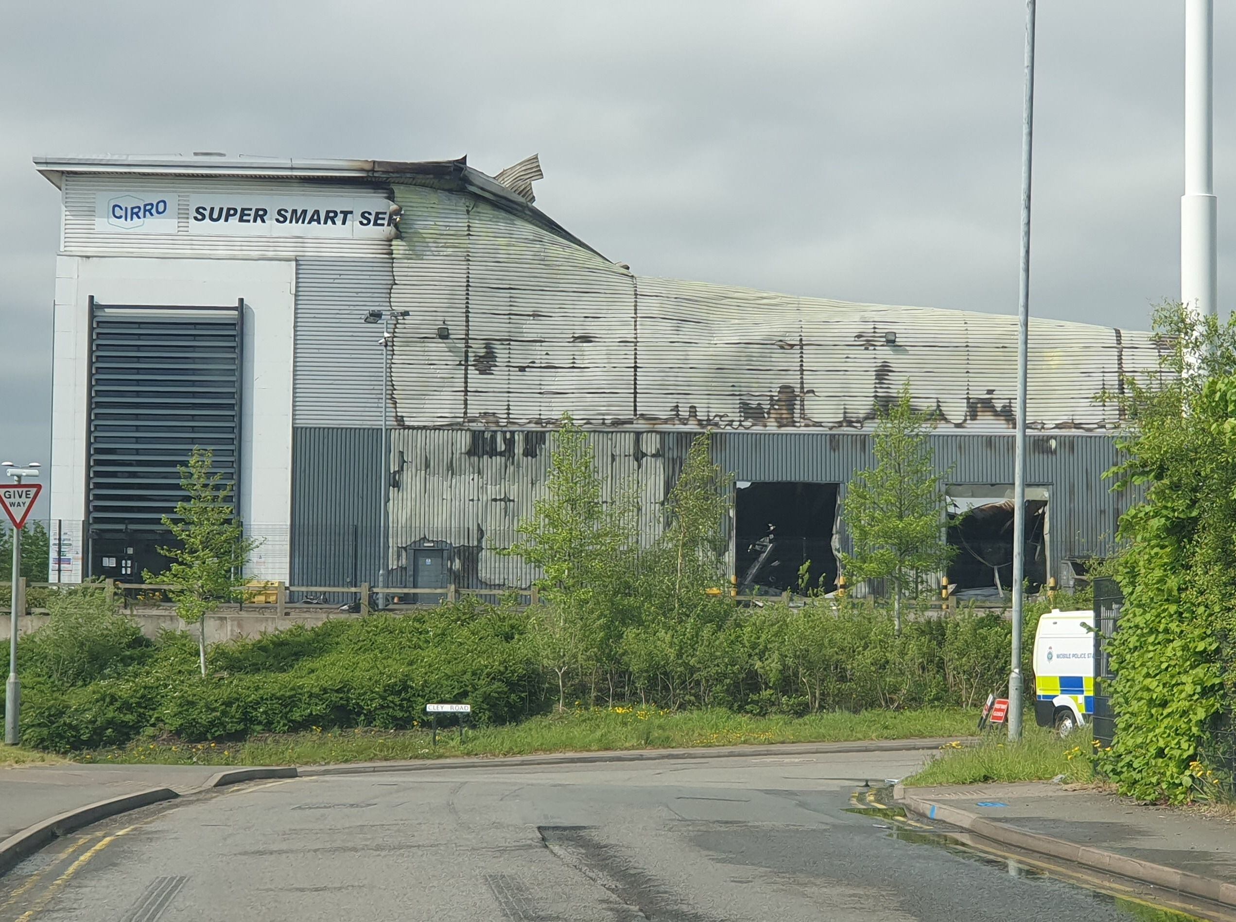 Latest scene at Cannock warehouse after fire crews spend weekend tackling blaze and aftermath