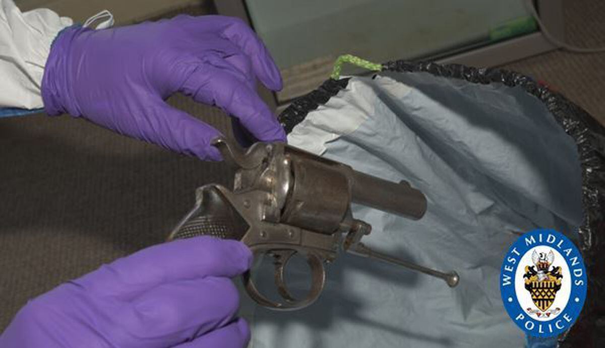 This viable antique pistol and ammo was seized from an address in Coventry