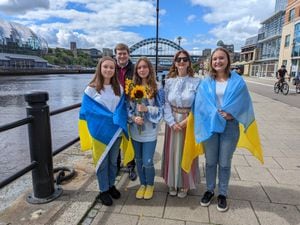 Ukraine supporters in Newcastle