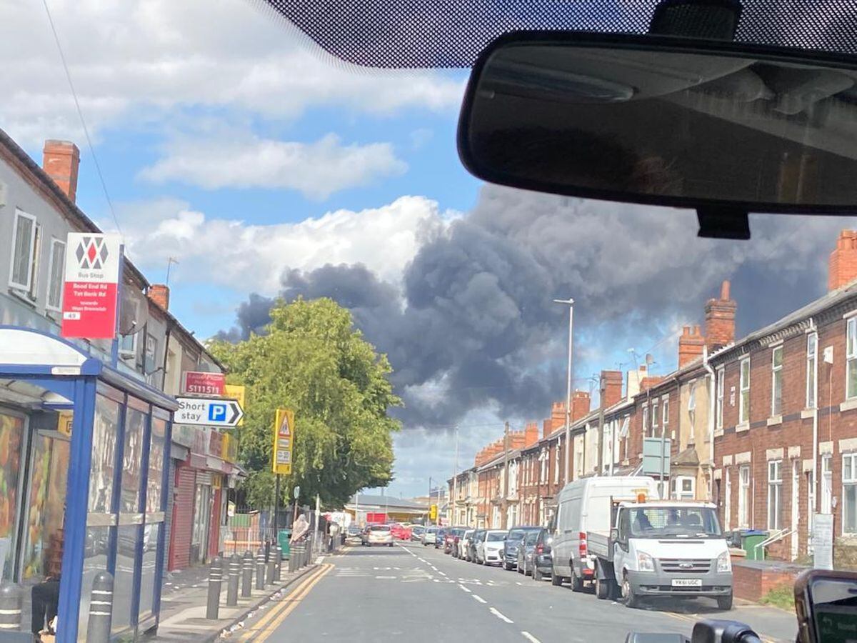 The fire at Kelvin Way in West Bromwich