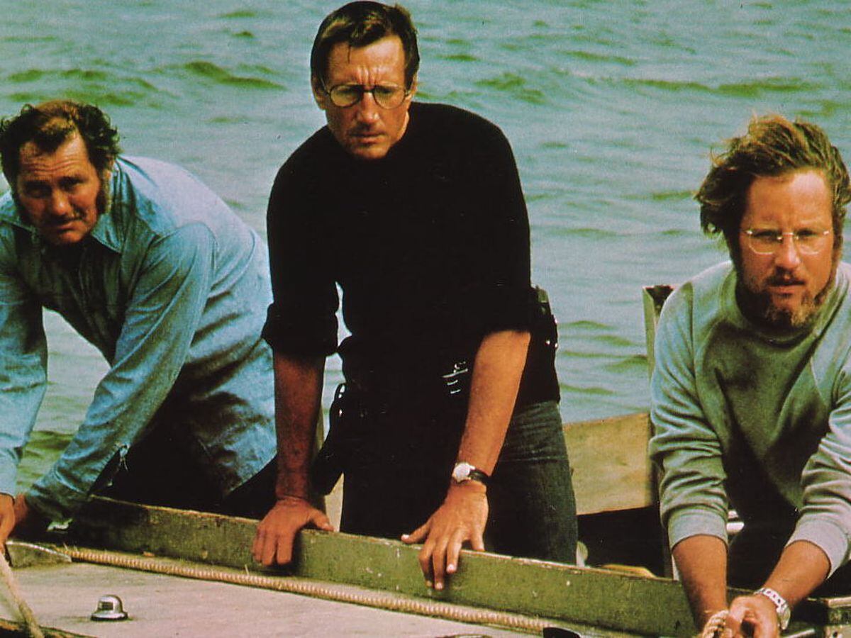 Robert Shaw, Roy Scheider and Richard Dreyfuss in 1975 classic, Jaws