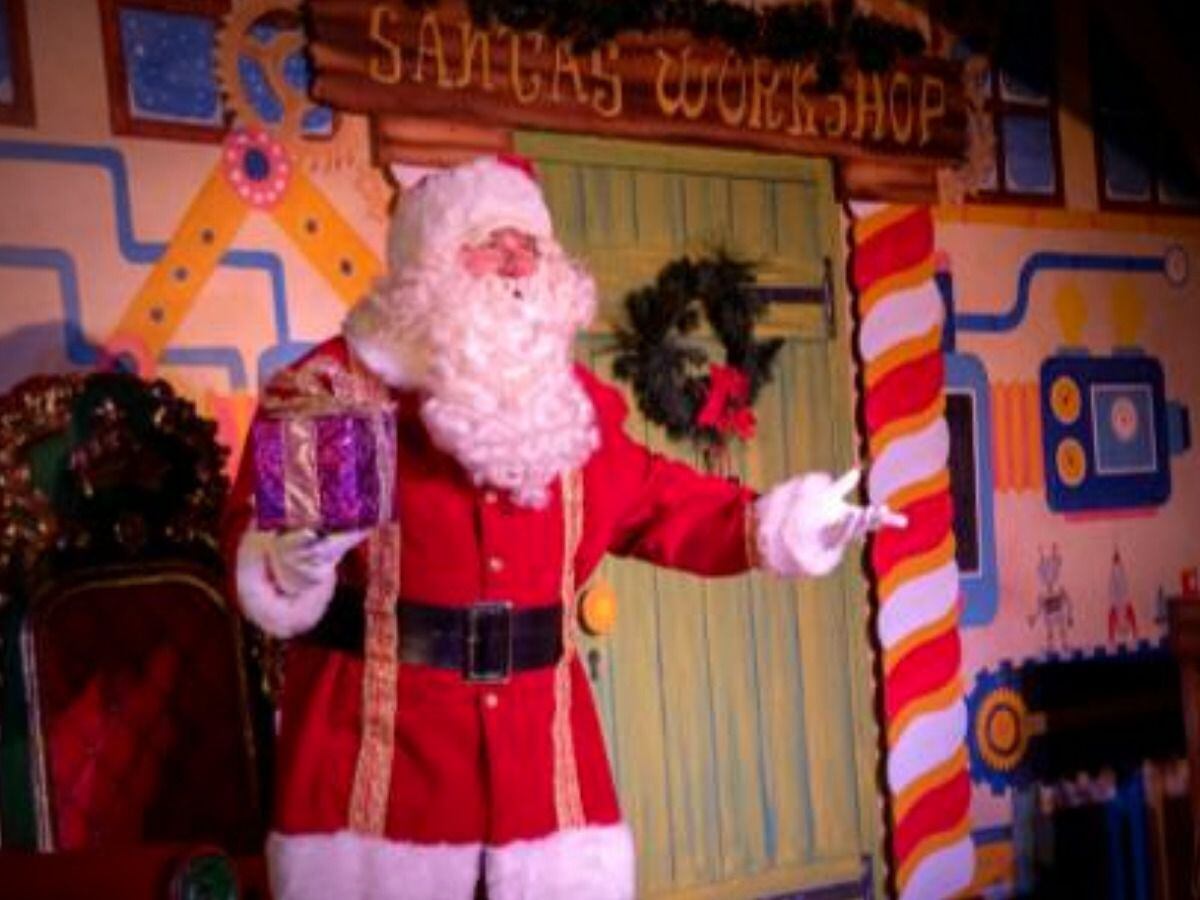 Father Christmas on stage during the Santa Show.