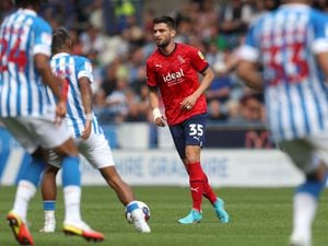 Okay Yokuslu of West Bromwich Albion during the Sky Bet Championship between Huddersfield Town and West Bromwich Albion at John Smith's Stadium on August 27, 2022 in Huddersfield, United Kingdom. (Photo by Adam Fradgley/West Bromwich Albion FC via Getty Images).