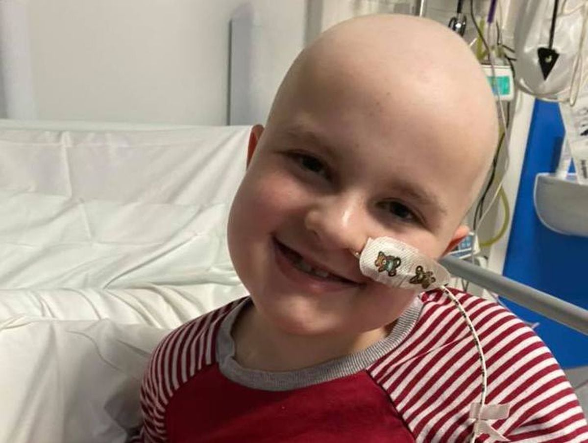 Finn in hospital after his stem cell treatment
