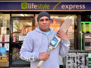 Shopkeeper Tony Bangar fended off two armed robbers with a cricket bat