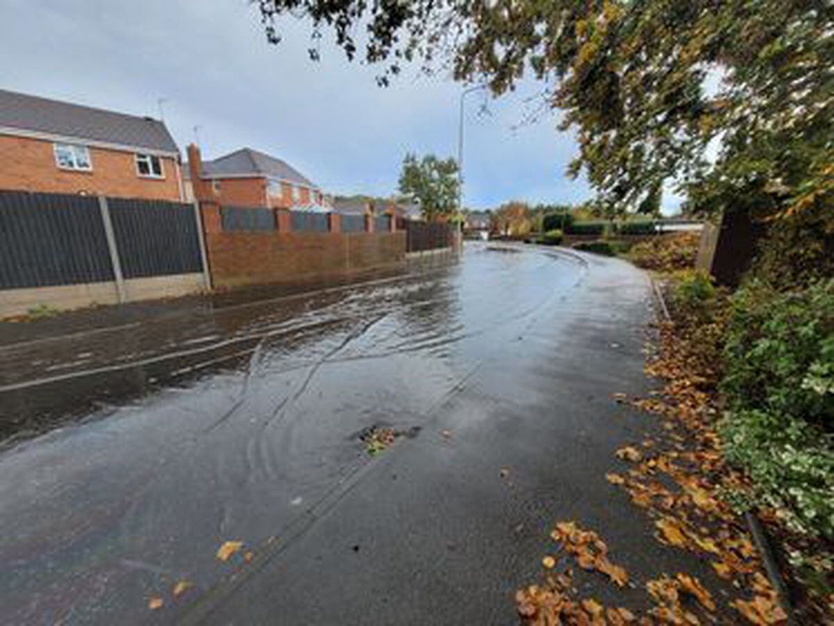 Dibdale Rd, Lower Gornal blocked by flooding. Photo: Melvin Cooper