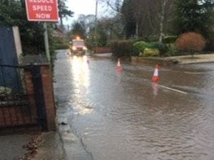 Stone Road flooding in Eccleshall in January 2021. Photo: Councillor Peter Jones