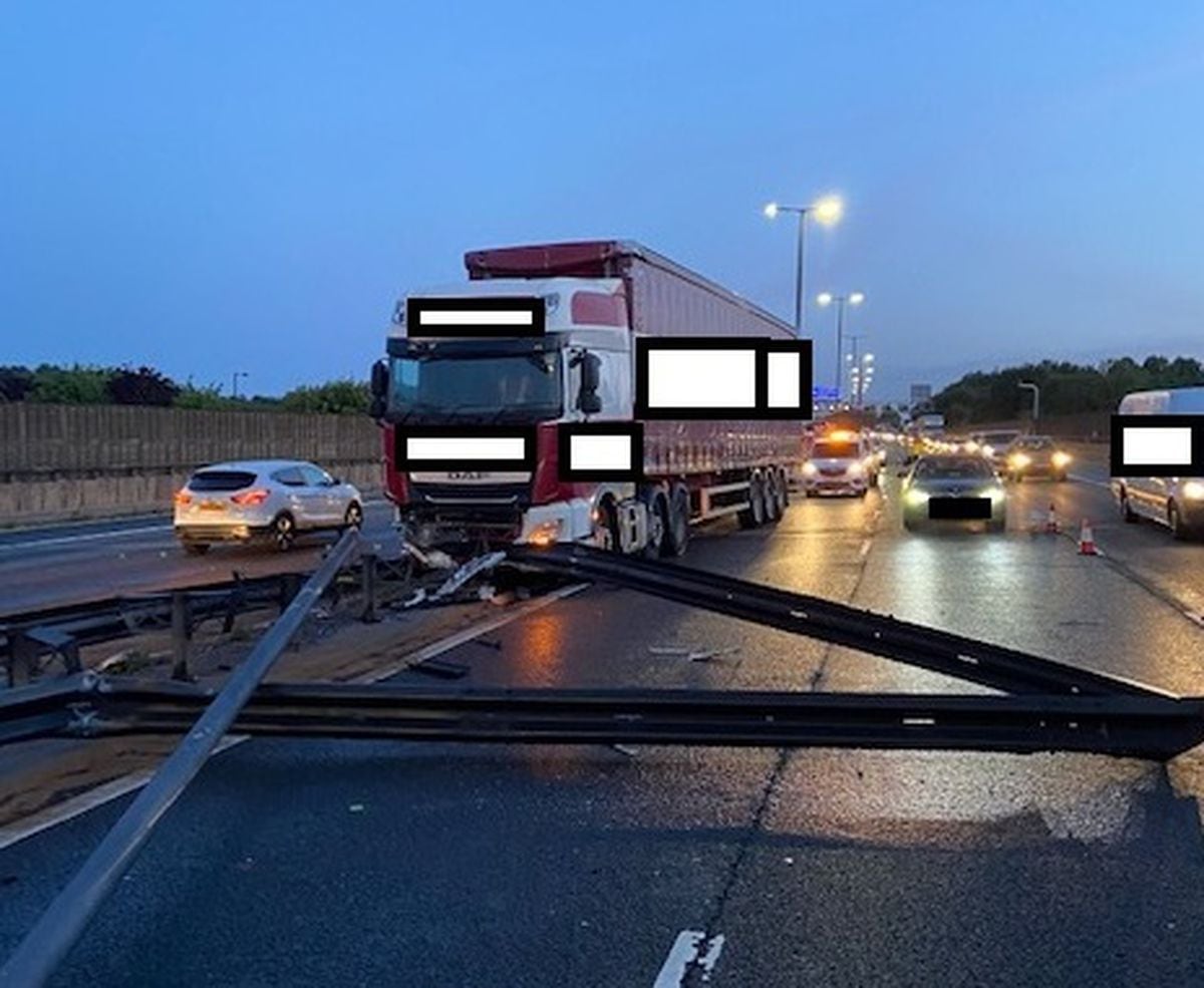 The aftermath of the crash on the M6. Photo: Highways England
