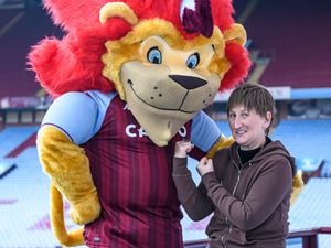 Doreen Tipton, who is to play the Lazy Lion Tamer, goes up against the Villa mascot