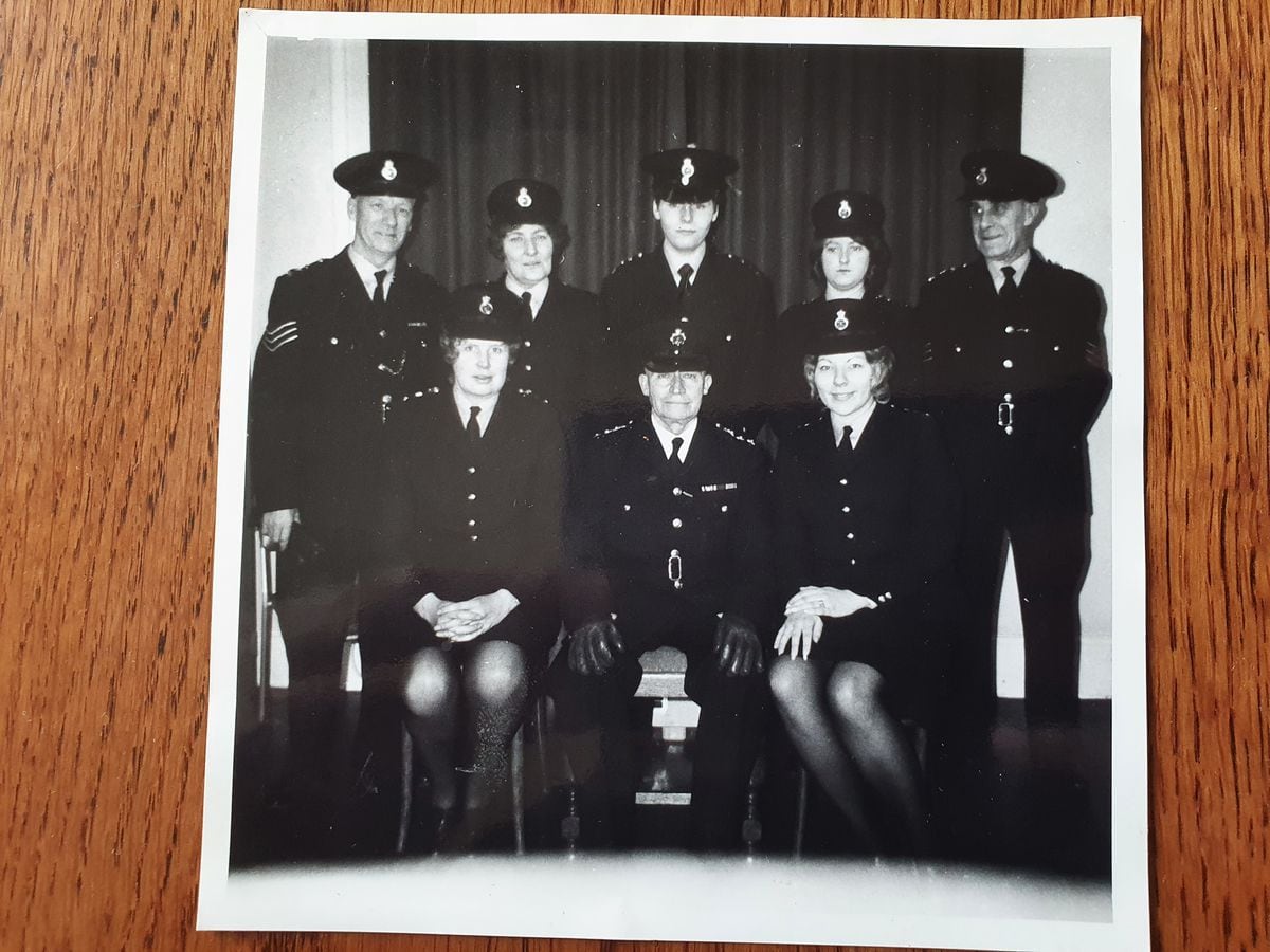 Chief Officer Rogers poses at the beginning of his time in the Special Constabulary. He is pictured middle of the back row, with his wife June front row, first from the right