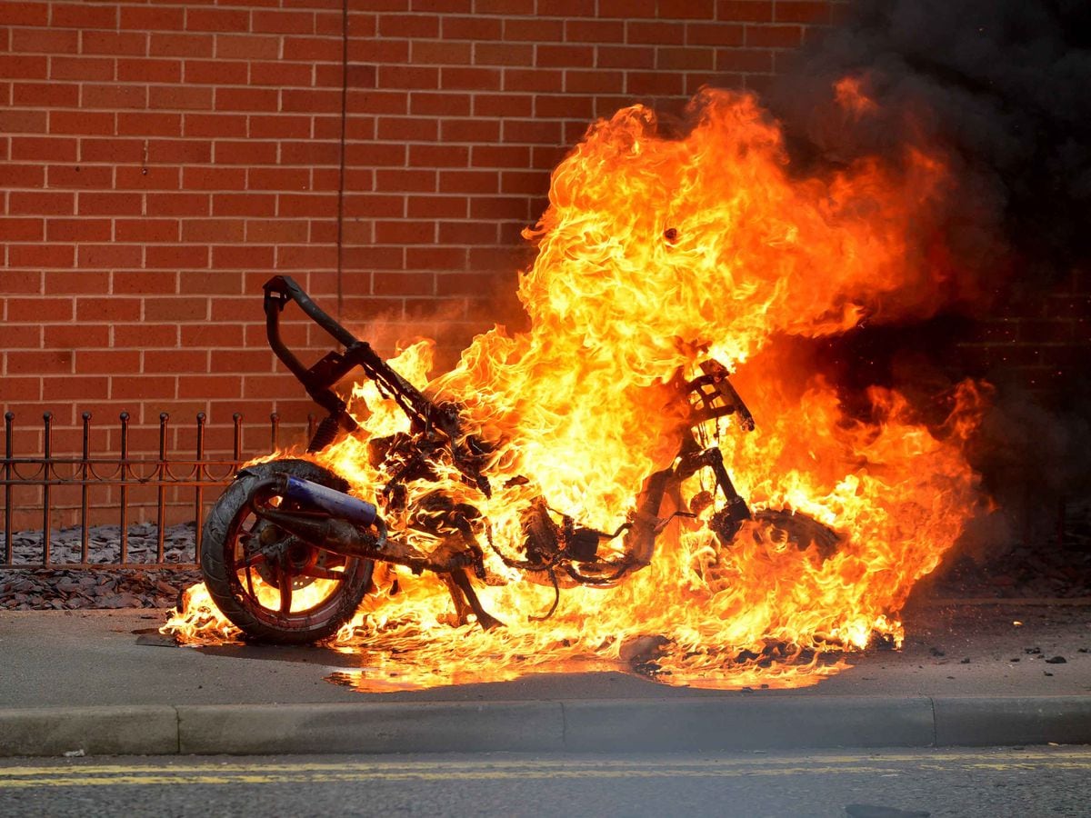 WATCH: Lucky escape for motorcyclist whose bike goes up in flames | Express  &amp; Star