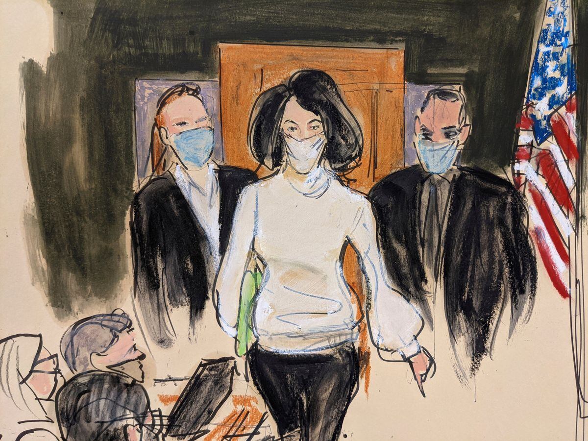 Ghislaine Maxwell enters the courtroom