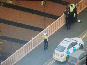 Officers at the incident over Duncan Edwards Way in Dudley