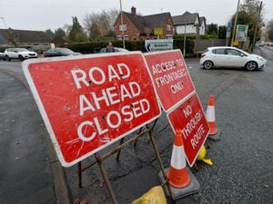 Baswich Lane is closed to through traffic while bridge repair work is carried out