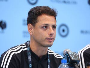 Javier Hernandez at a press conference