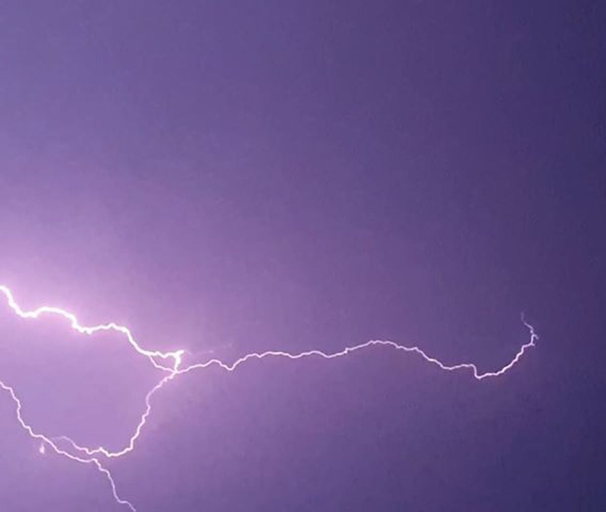 Lightning in Codsall last night pictured by Melanie Cassandra Tomlinson