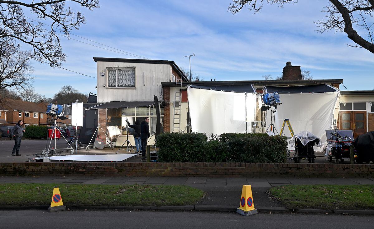 Filming taking place at the Coach and Horses pub in West Bromwich – which has been renamed 'The Happy Trooper – for the new Steven Knight drama This Town.
