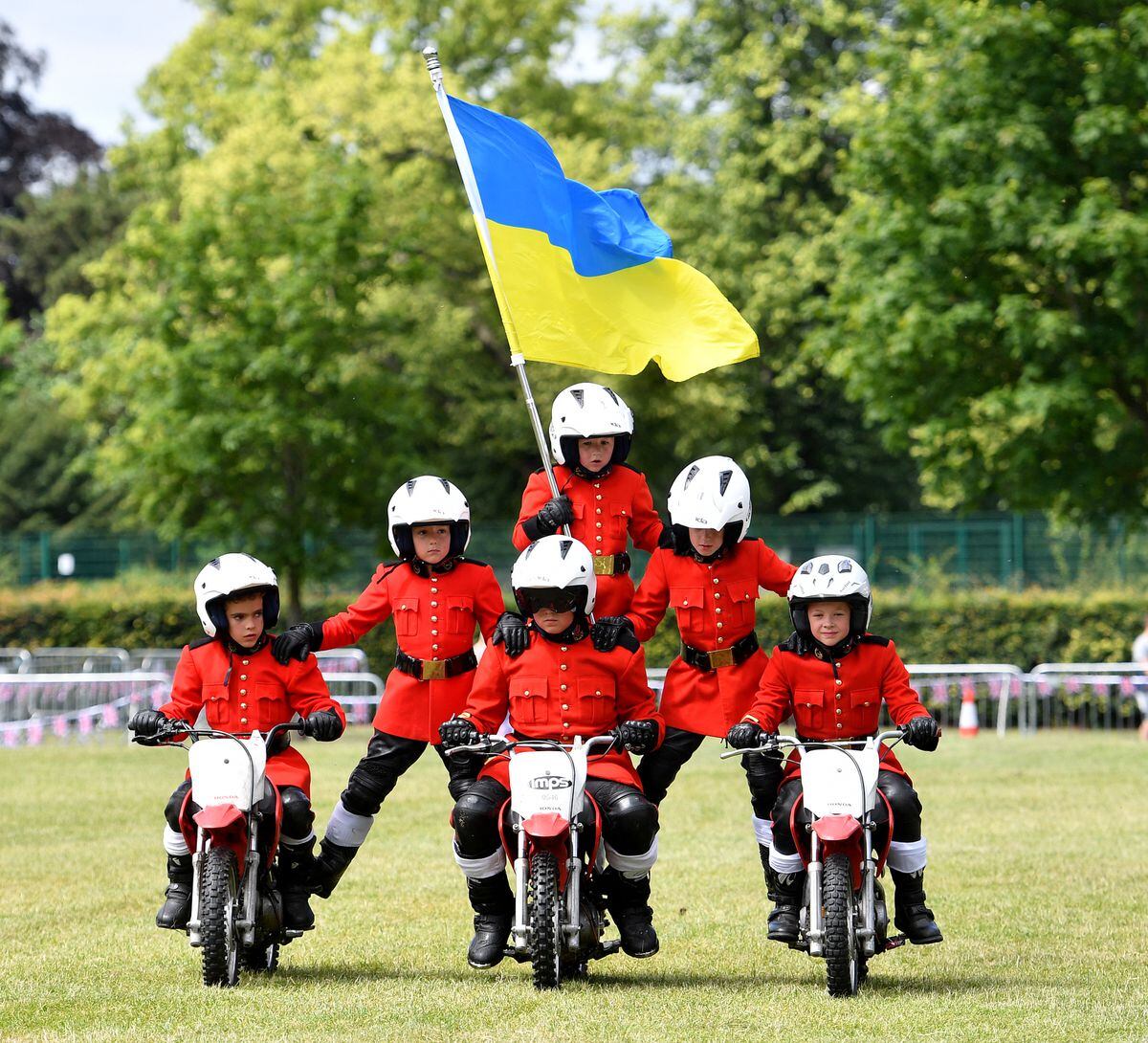 The IMPS Motorcycle Display Team demonstrated their skills and showed their support for Ukraine