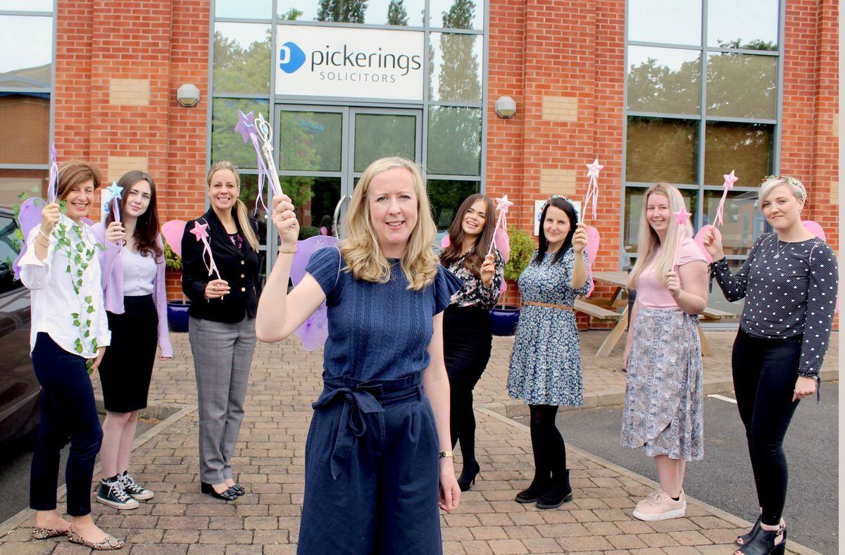 Alexa Holgate (centre) and colleagues from Pickerings Solicitors prepare for the Enchanted Solstice Walk.