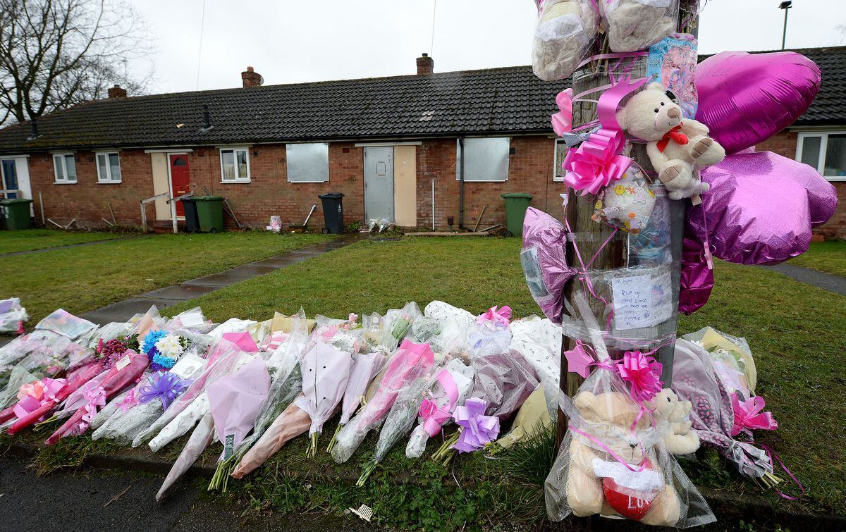 WALSALL COPYRIGHT EXPRESS&STAR TIM THURSFIELD 27/01/18.Growing tributes outside the house in Valley View, Brownhills, where Mylee Billingham was fatally stabbed...........