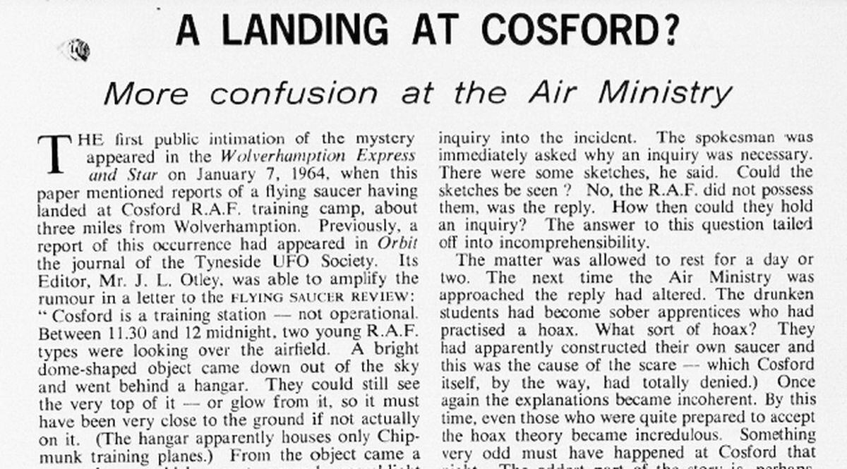 The incident was written up by "The Flying Saucer Service."