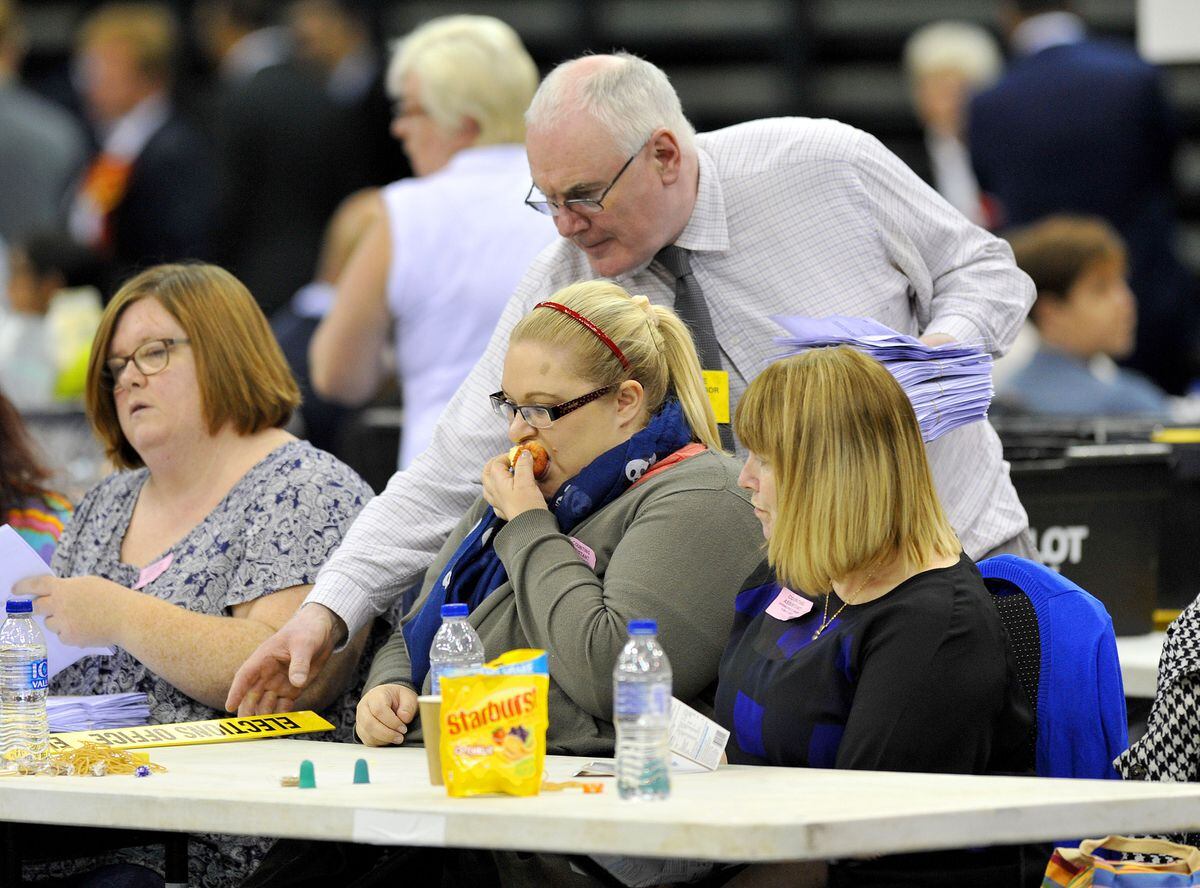 Vote counters keep their energy levels up with a long afternoon ahead