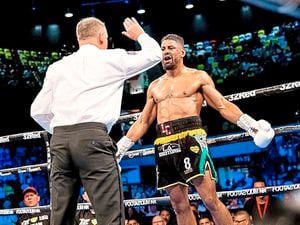 The referee waves off Lennox Clarke’s fight Pic: Manjit Narotra/MSN Images