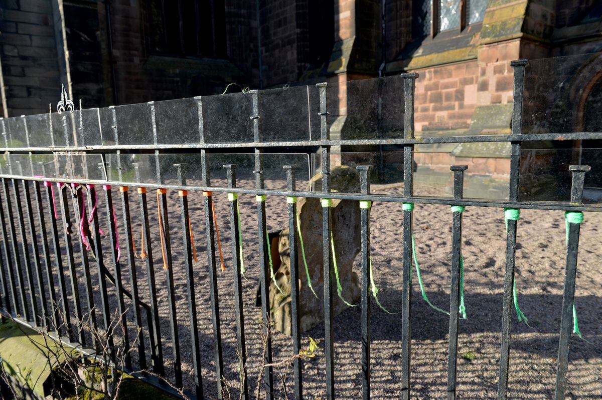 Cut to shreds - vandals destroyed the neon wool which created the rainbow at St Peter's Church