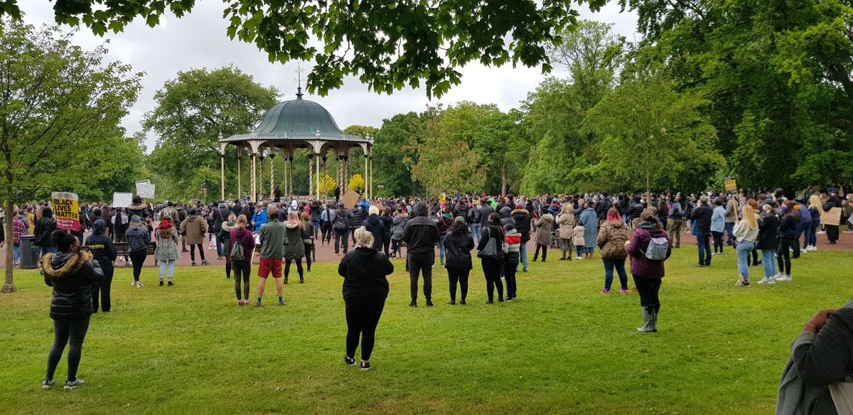 Around 1,000 attended the rally in Wolverhampton's West Park today
