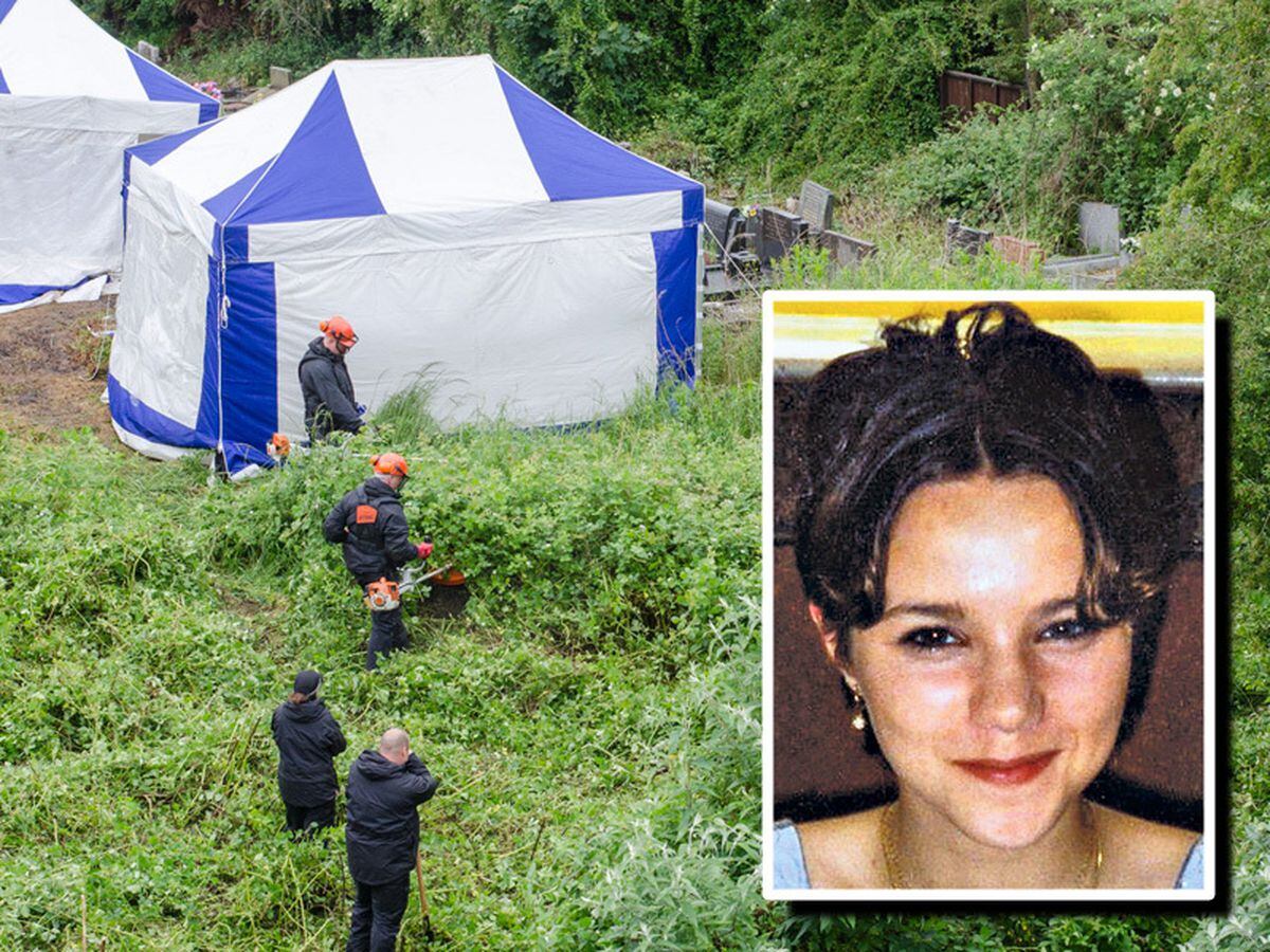 Police searching for Natalie Putt, pictured inset, in 2017. She disappeared in 2003