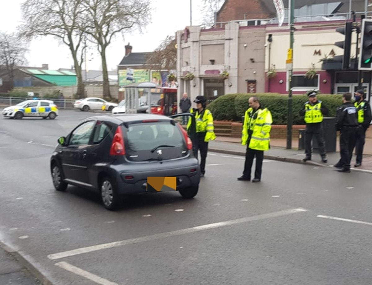 Police at the scene of the crash in New Road, Willenhall. Photo: Stephen Clune