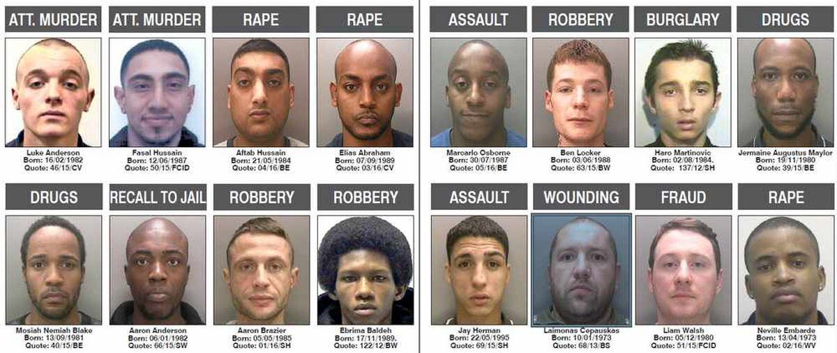 Attempted murder, rape and fraud: It's West Midlands Police's 'most wanted' suspects