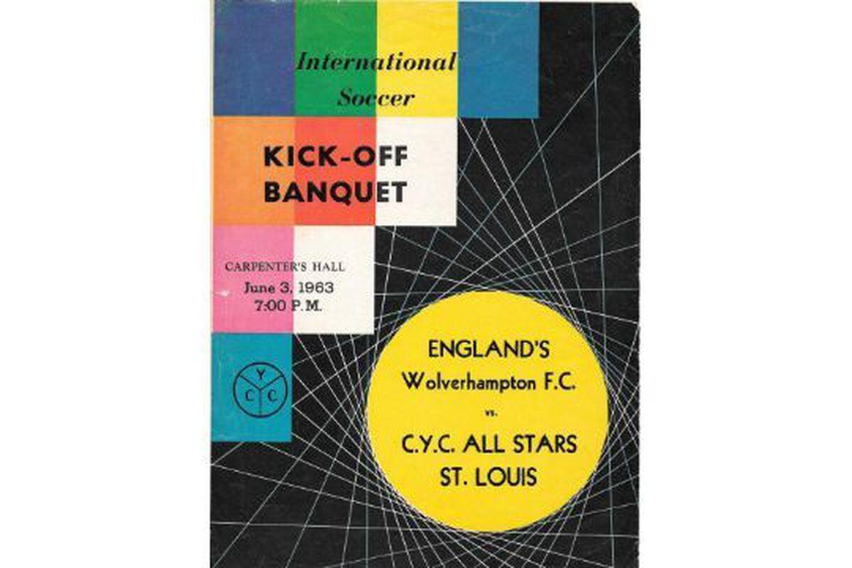 A banquet menu from Wolves v CYC All Stars, St Louis