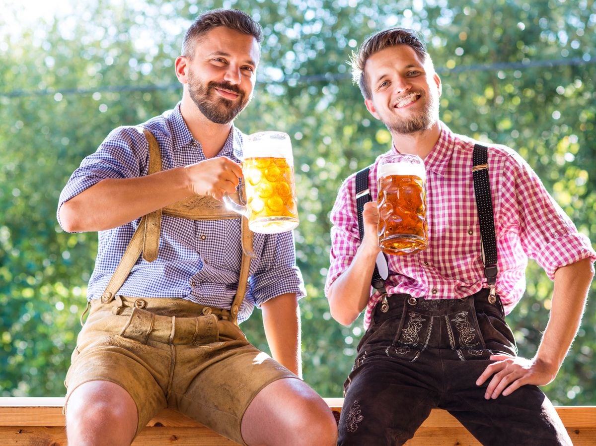 First kegs of Oktoberfest are tapped as steins and beer 