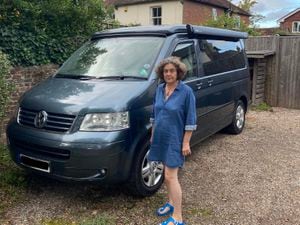 Ruth Costello and her VW car which has been subject to 19 fines