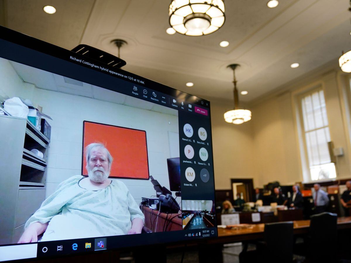 Richard Cottingham makes a remote appearance at a courtroom in Mineola, New York, Monday December 5 2022
