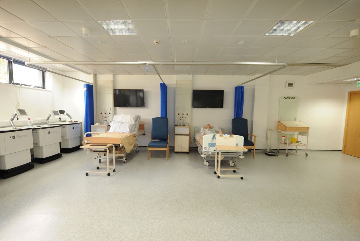 Wolverhampton University's nursing centre at the main campus is equipped like a hospital ward