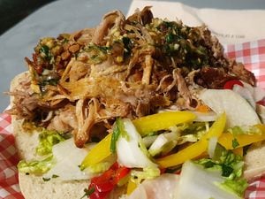 The pulled pork sandwich from Carnivore Club was one of many food options at the NEC