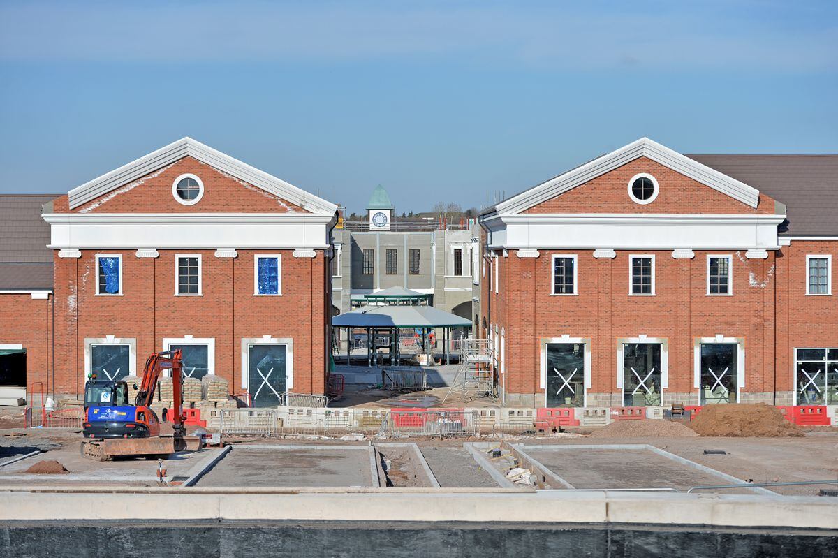 Work is well under way at the designer outlet site