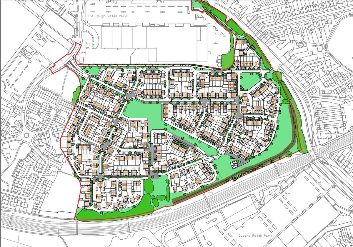 An illustrative layout of the proposed development of the site off Lichfield Road, Stafford, that was submitted to Stafford Council
