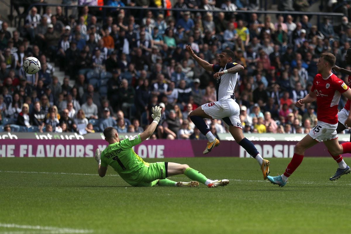 Karlan Grant of West Bromwich Albion scores a goal to make it 4-0  during the Sky Bet Championship match between West Bromwich Albion and Barnsley at The Hawthorns on May 7, 2022 in West Bromwich, England. (Photo by Adam Fradgley/West Bromwich Albion FC via Getty Images).