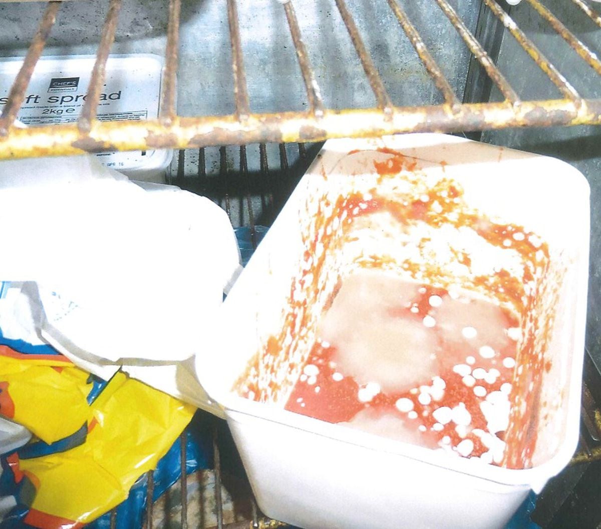 Inspectors found food unfit for human consumption, improperly stored food, filthy storage areas and filthy equipment