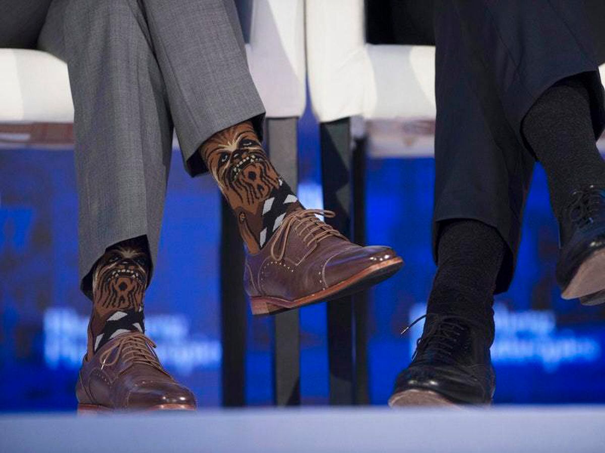 Justin Trudeau's Chewbacca socks caused quite a stir at a business forum in  New York | Express & Star