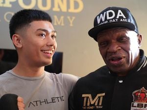 Ali Tazeem with Floyd Mayweather Senior at the Pound 4 Pound Boxing Academy, which was set up by Ali’s father