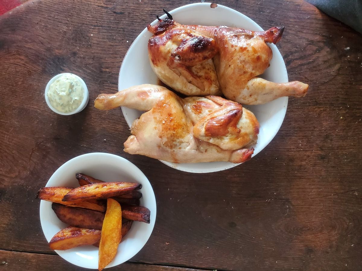 Chicken with malt and ale glaze