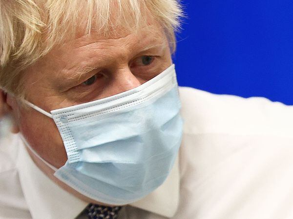 Prime Minister Boris Johnson during a visit to Milton Keynes University Hospital in Buckinghamshire (Adrian Dennis/PA)