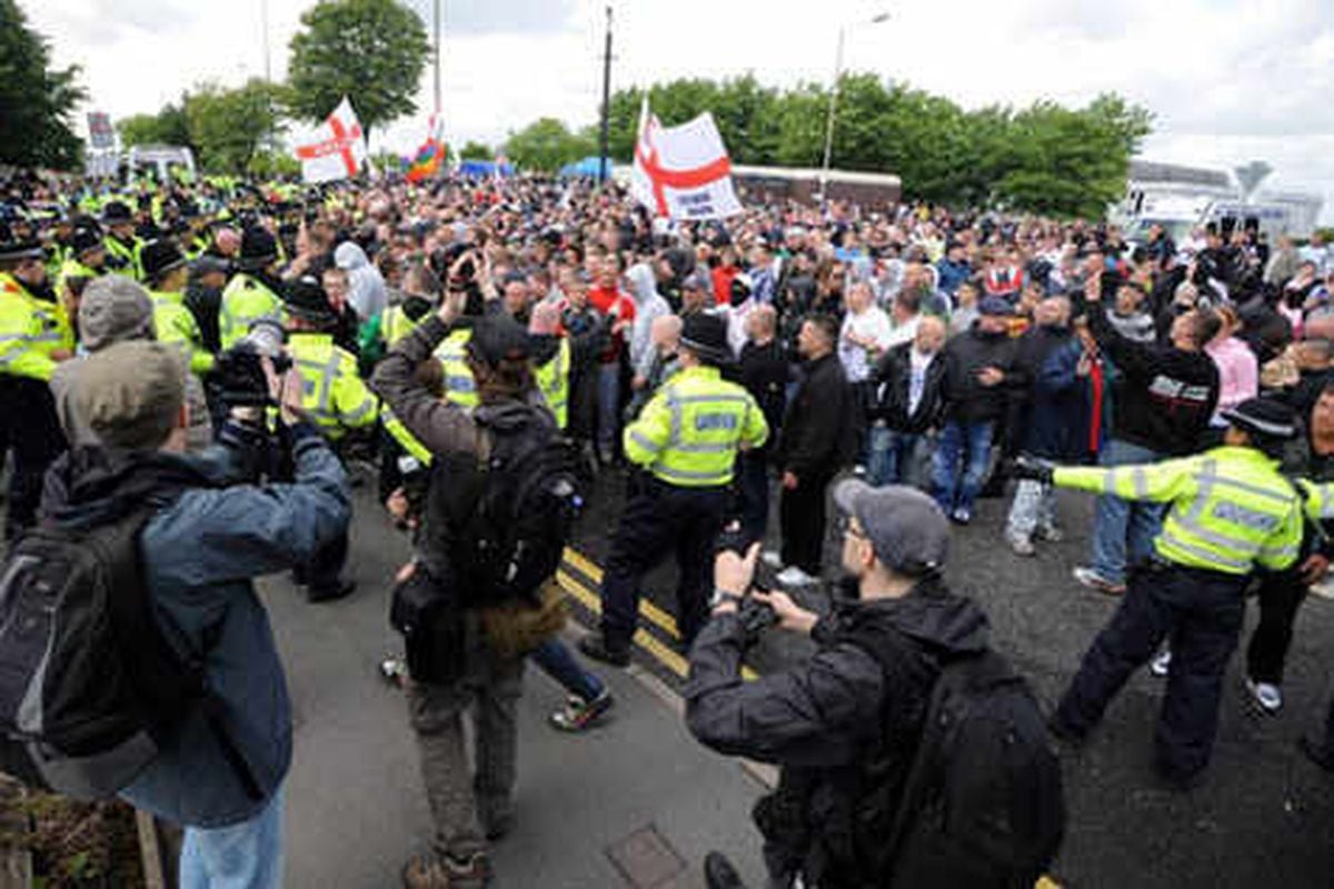 Violence flares at English Defence League's Dudley protest